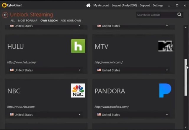 Cyberghost VPN for Streaming