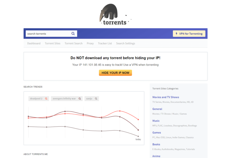 Torrents.me site