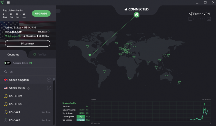 protonvpn connected