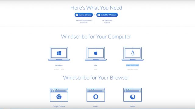 Windscribe Platforms for Torrenting